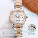 Swiss Replica Oyster Perpetual Datejust 31mm Floral 2-Tone Rose Gold Oyster Band